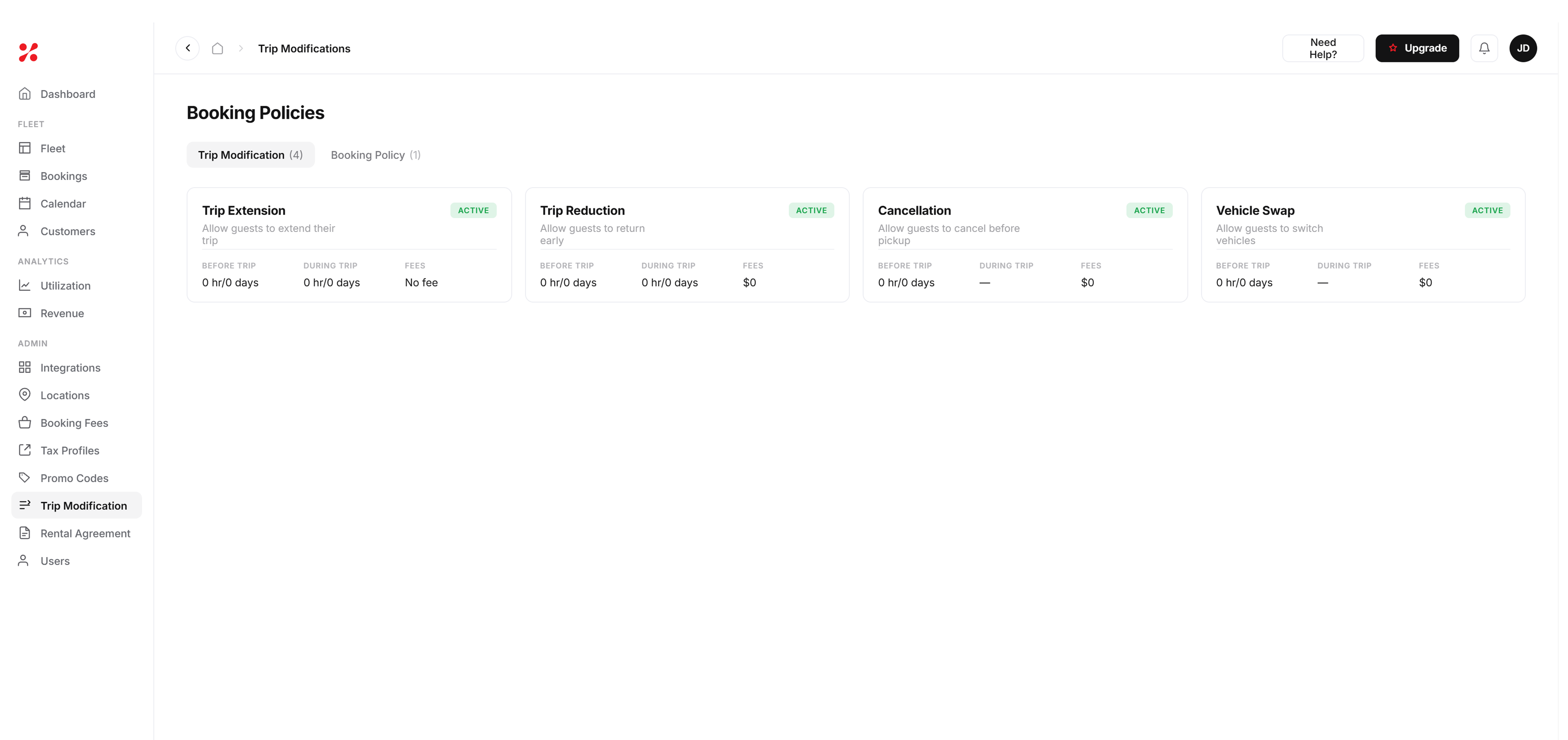 Renter requesting a car rental trip extension with one-click owner approval in FleetHQ