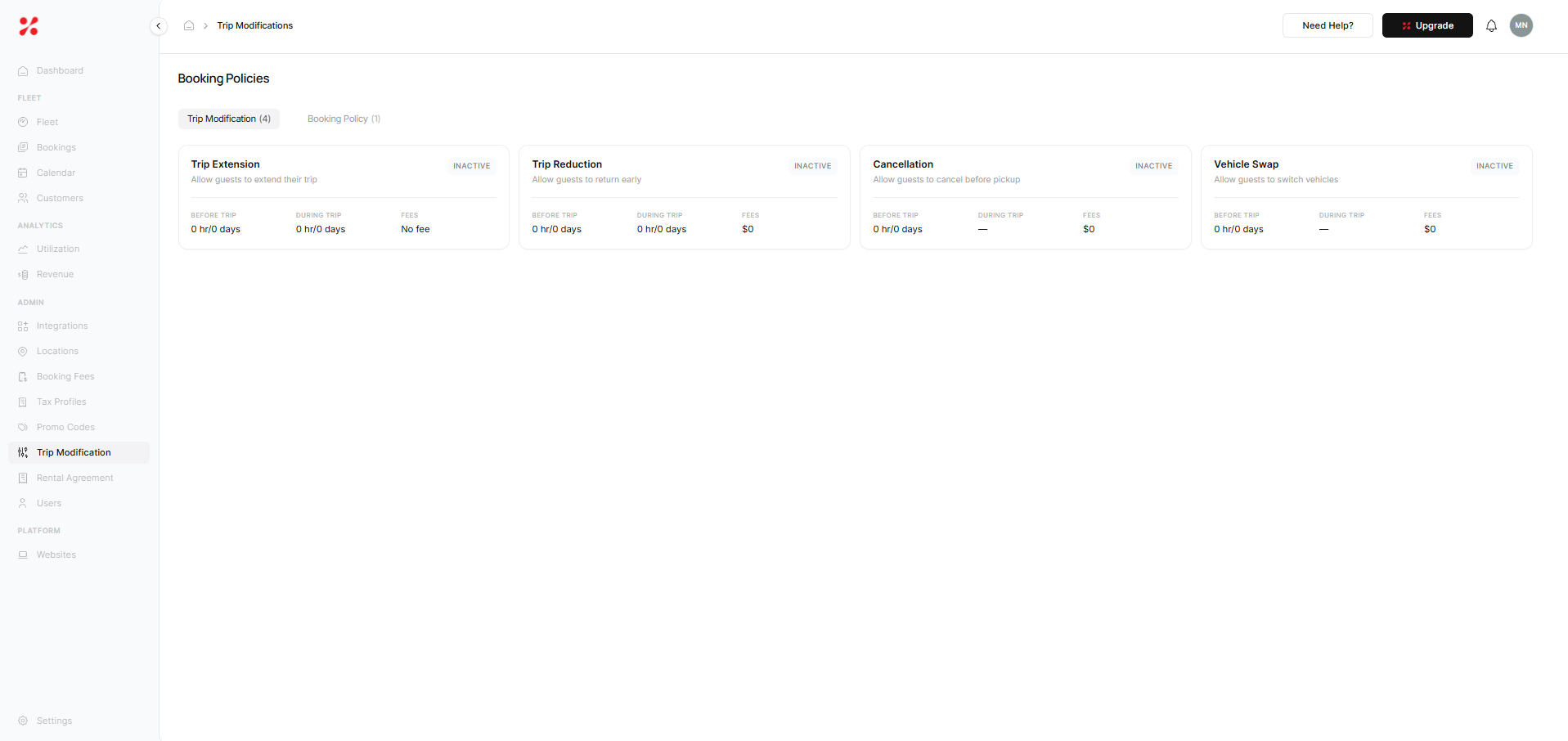 Renter requesting a car rental trip extension with one-click owner approval in FleetHQ