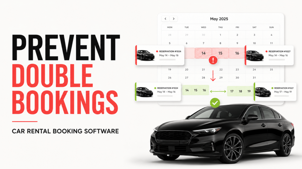 Car rental booking software calendar preventing double bookings